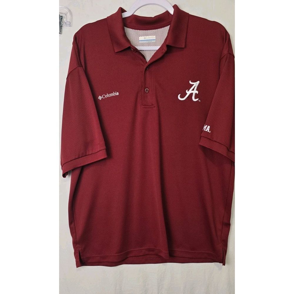 Alabama‎ Crimson Tide Columbia PFG Shirt Mens Medium Red  Vented Mesh Back